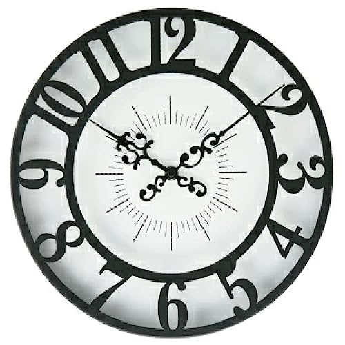 Interform Gisele Wall Clock CL-4960BK Black and White with Step Movement