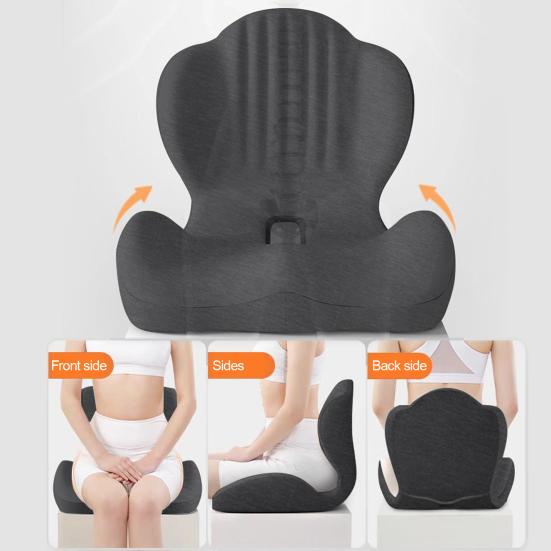Memory Foam Seat Cushion with Back Support Ergonomic Lumbar Support Soft Touch Stress Relief L-shaped Chair Cushion