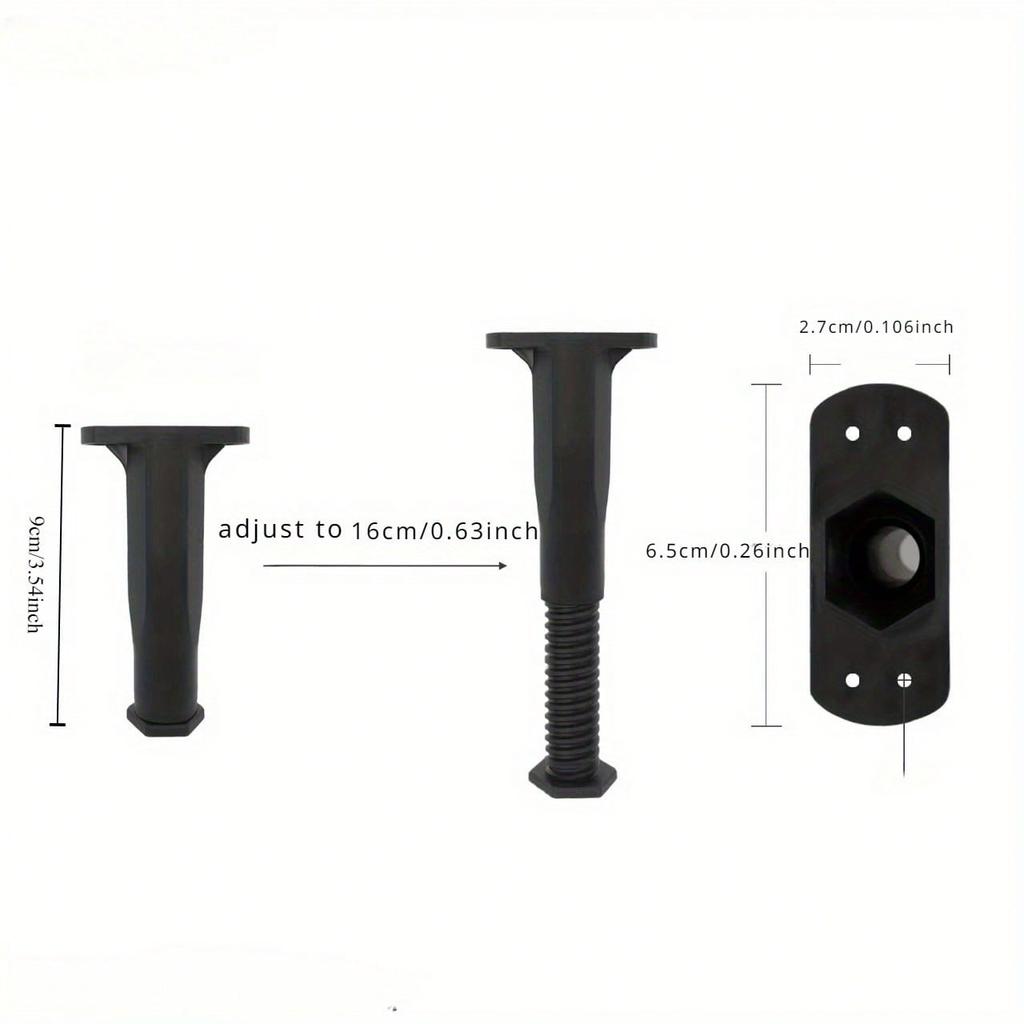 4pcs Adjustable Height Center Bed Support Legs Furniture Legs for Drop Shelves, Frames, Slats and Risers