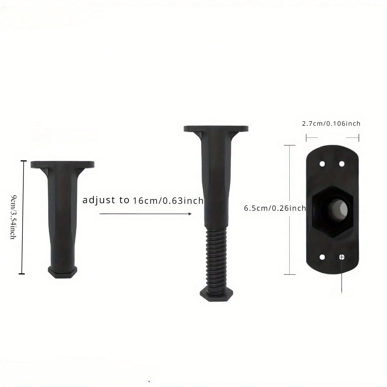 

4pcs Adjustable Height Center Bed Support Legs Furniture Legs for Drop Shelves, Frames, Slats and Risers