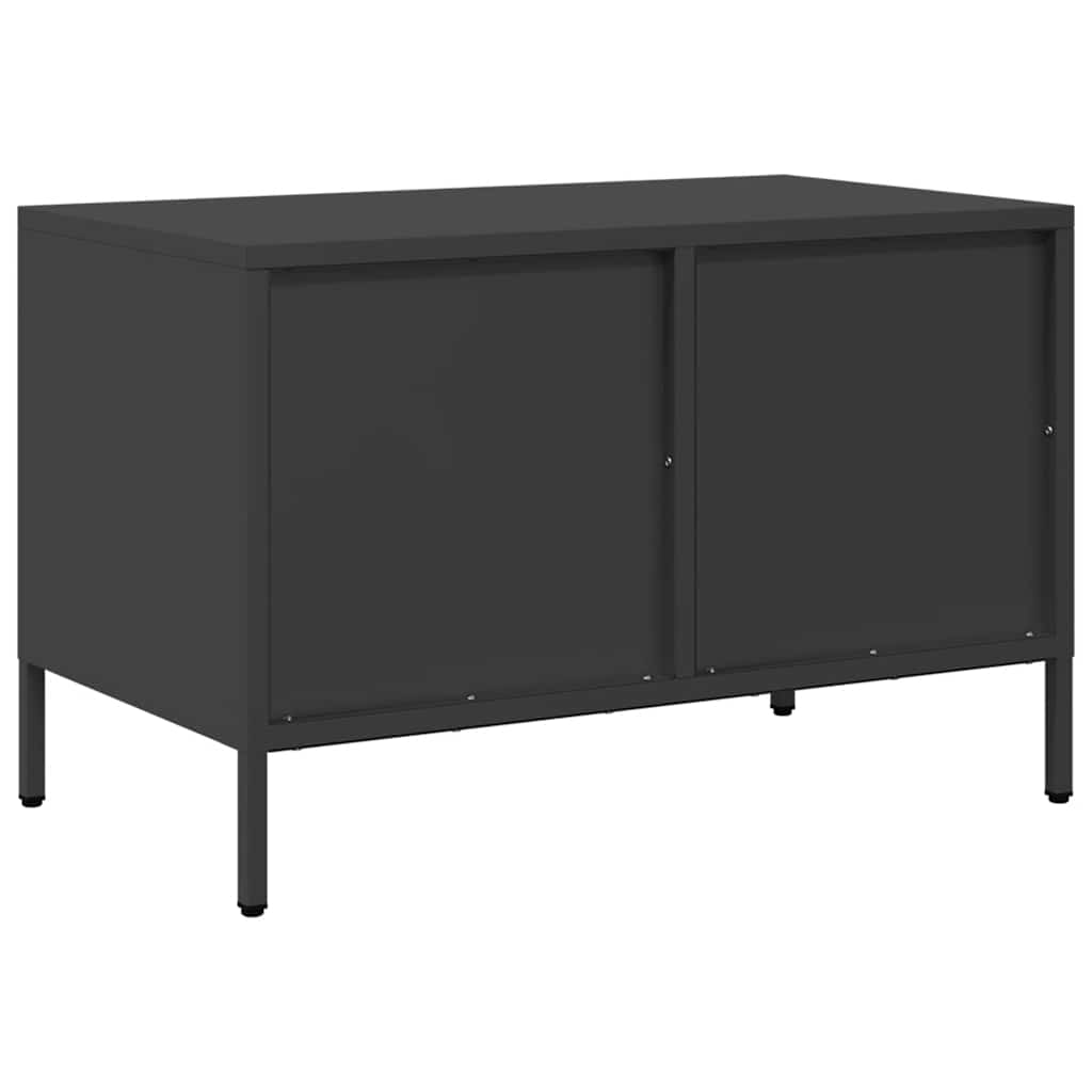 Vidaxl Szafka Rtv, Czarna, 68X39X43,5 Cm, Stal Walcowana Na Zimno