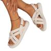 New Platform Cross-strapped Velcro Sandals Women's Open-toed Solid-color Beach Sandals
