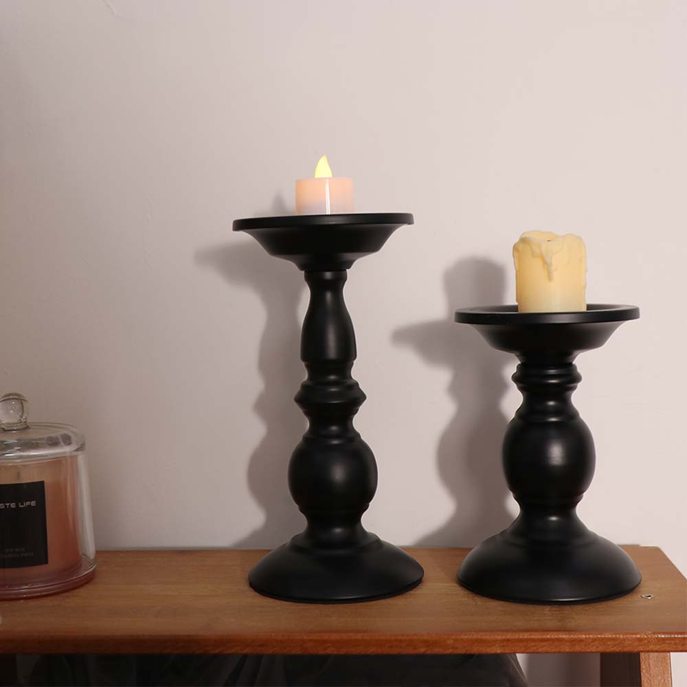 Black Vintage Candlestick Retro Candle Stand Candle Containers Candle Cup Banquet Dinning Table