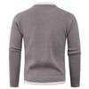 Men's Casual Solid Color Fake Two-piece Knitted Sweater, Men's Long-sleeved Pullover, Loose Inner V-neck Over Round-neck Sweater
