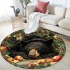 Runder Teppich mit Weihnachtstier-Muster, Teppich für Wohnzimmer, Schlafzimmer, Spielzimmer, Rutschfeste Bodenmatte, Feiertagsgeschenke und Geburtstagsgeschenke.