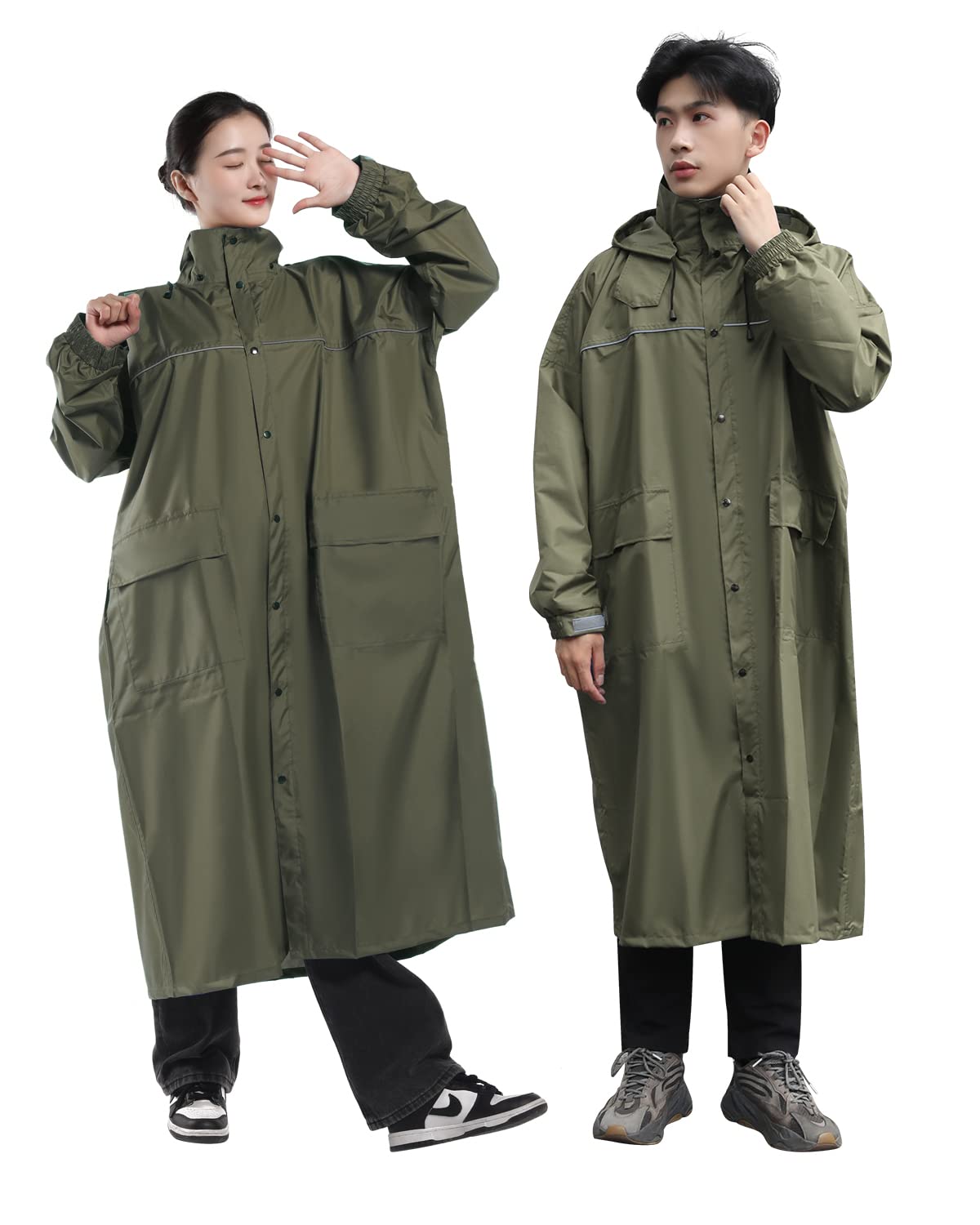 Велосипедный дождевик Fipiifly с дышащей сеткой и двойным прозрачным дождевым пончо, со светоотражающими элементами и длинной накидкой для поездок на работу и с козырьком.