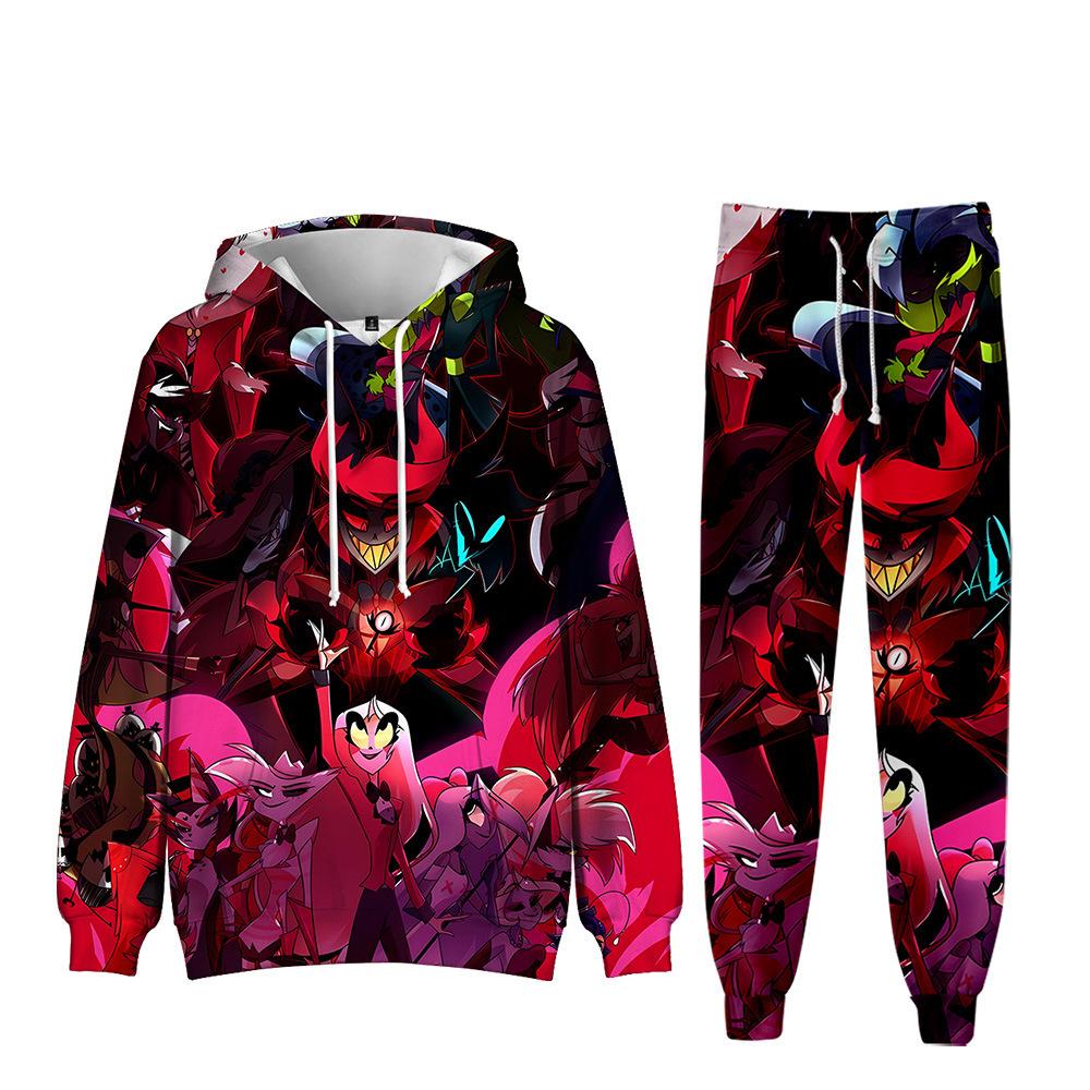 Felpa Con Cappuccio Hazbin Hotel Stampa 3D Anime – Casuale, Unisex, Con Tasca - 3