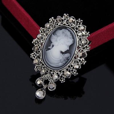Vintage Victorian Style Crystal Wedding Party Women Pendant Brooch Pin