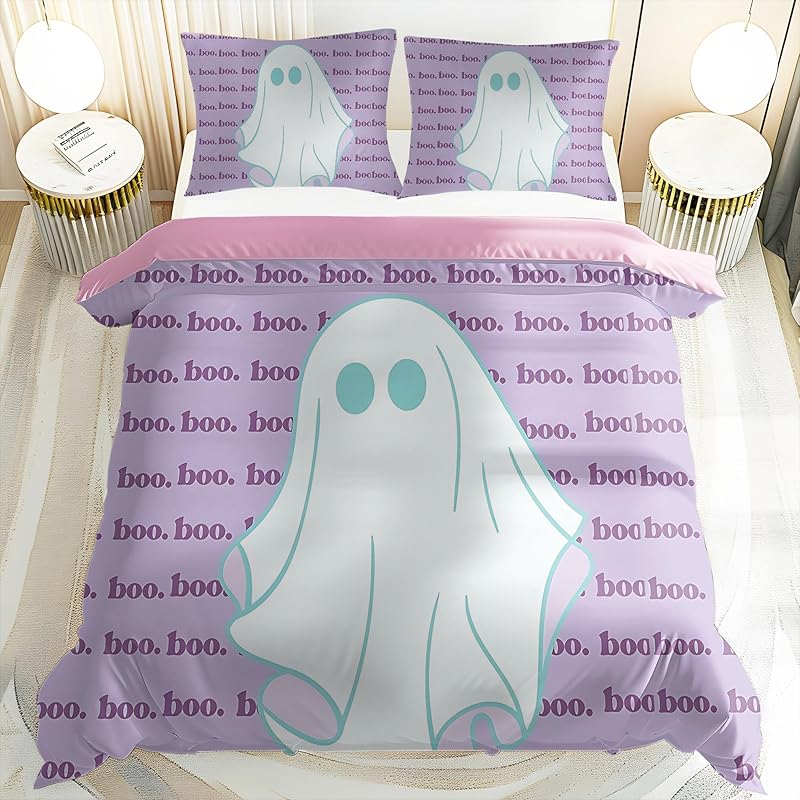 Kawaii Geister Bettbezüge, Halloween Bett, Kinderzimmer Dekorationen für Jungen und Mädchen