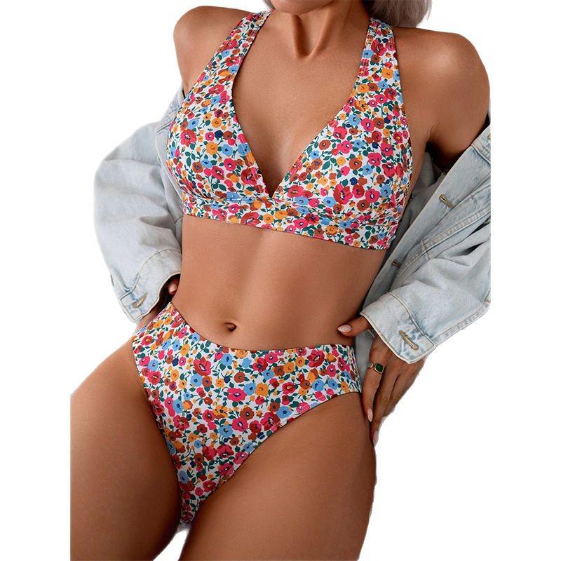 2025 European & American Sling Print Bikini: Elegant Women's Sexy Swimwear