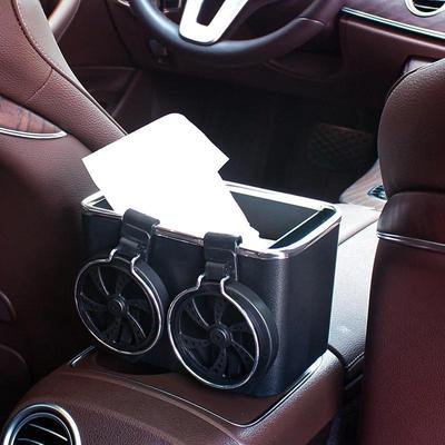 Caja de pañuelos para coche multifunción Caja cajón para coche Almacenamiento creativo para reposabrazos Soporte para teléfono, pañuelos, vasos, bebidas Accesorios para coche