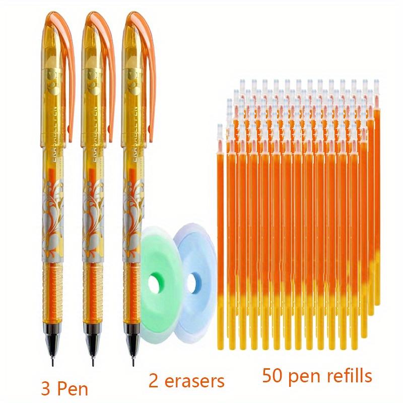 55pcs/Lot Erasable Gel Pen 0.5Mm Refill Rod Magic Erasable Pen Washable Handle Office Writing Tools Stationery
