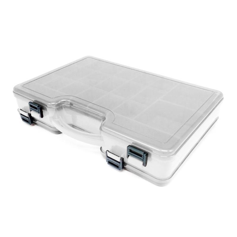 

Double Sided Fishing Tackle Box with Removable Dividers Fishing Baits Storage Box Fishing Tool Case Lures Container чистий