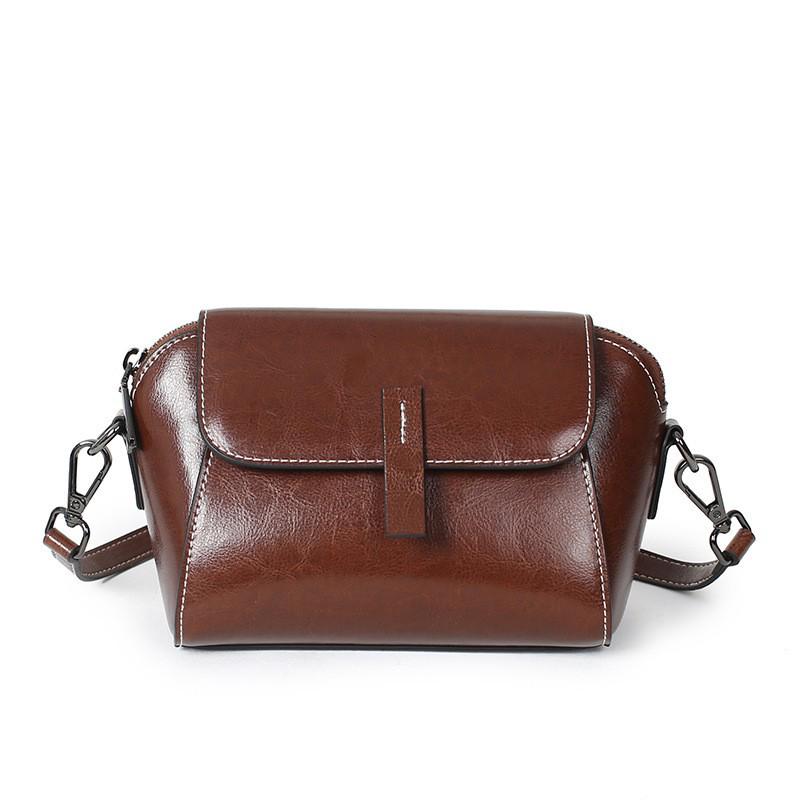 Oil Wax Cowhide Shell Shoulder Crossbody Bag for Women - Hot-selling, High-end, Small Handbag