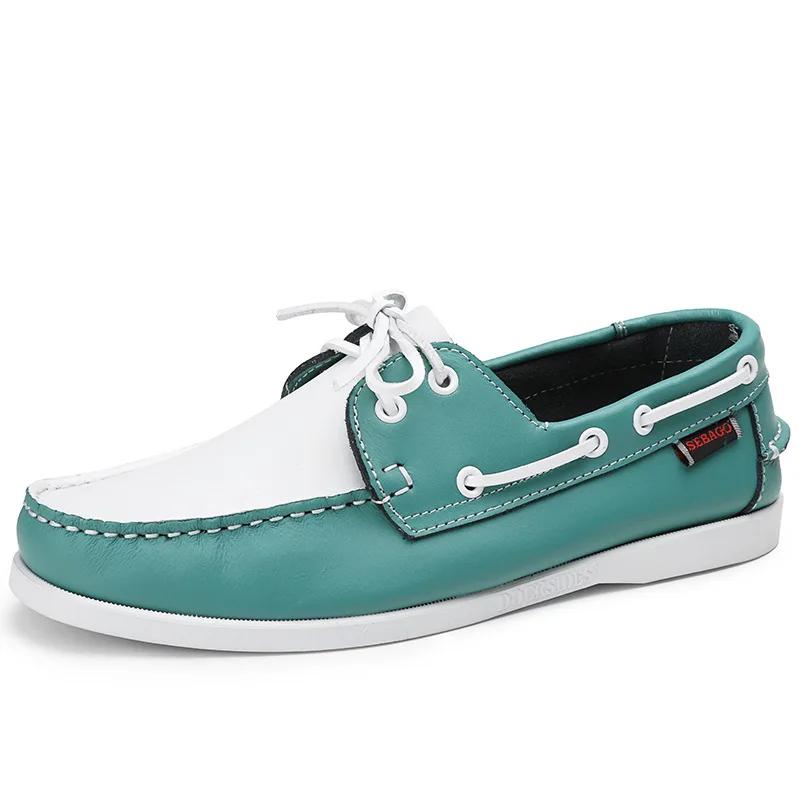 Loafers Shoes for Men Genuine Leather Driving Shoes Retro Fashion Docksides Boat Shoes Classic Men Designer Flat Shoe Big Size