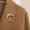Statement Brooch Pin Wishing Tree Design Lapel Pin with Sparkling
