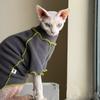 Grey Fleece Long Sleeves Coat for Sphinx Cat In Winter Spring Soft Stain-resistant Coat for Hairless Cat Loungewear for Kittens