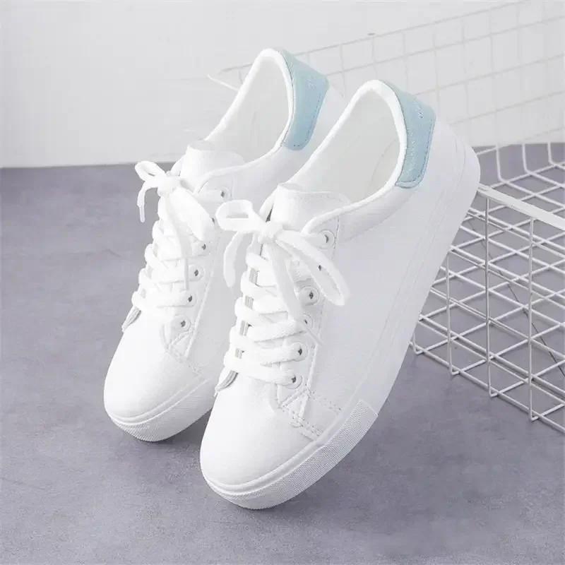 Women's Vulcanize Shoes White Shoes Women Running Spring Autumn Fashion Breathable Lace-Up Casual Sneakers  De Mujer