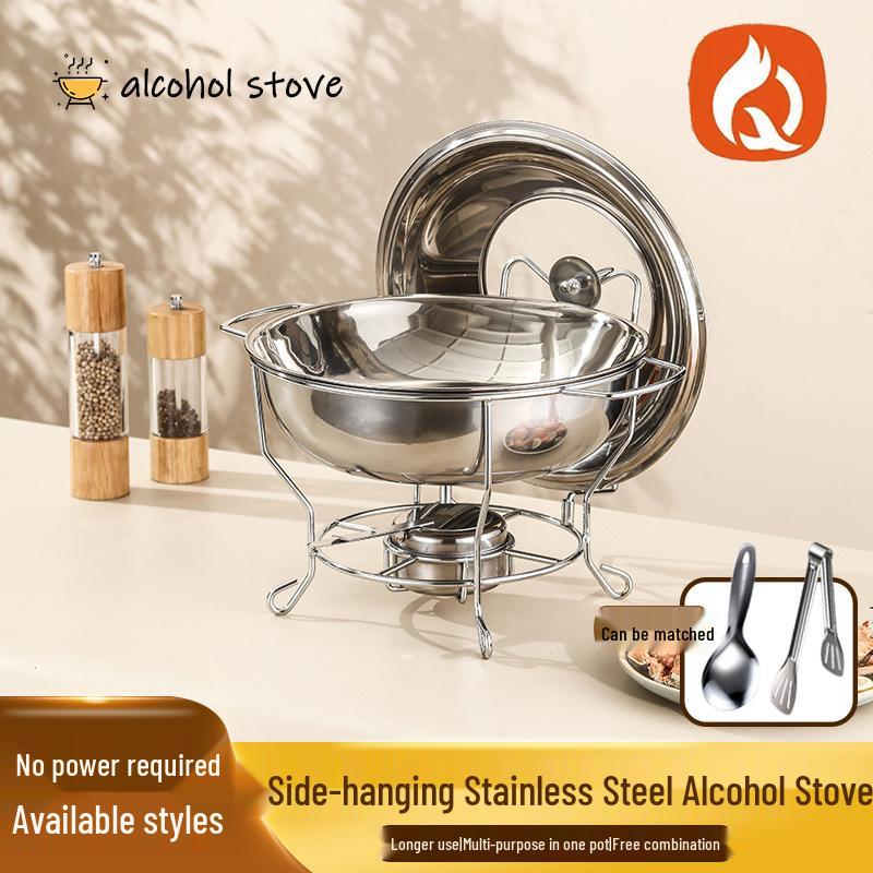 Stainless Steel Round Buffet Stove - Commercial Heated Food Warmer