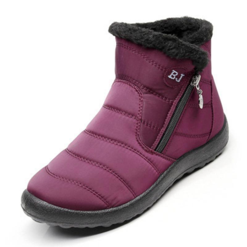 Women's Big Size Winter Warm Snow Boots Artificial Fur Lining Waterproof Ankle Boots Anti-slip Outdoor Shoes Hiking Mountaineering Sports Boots