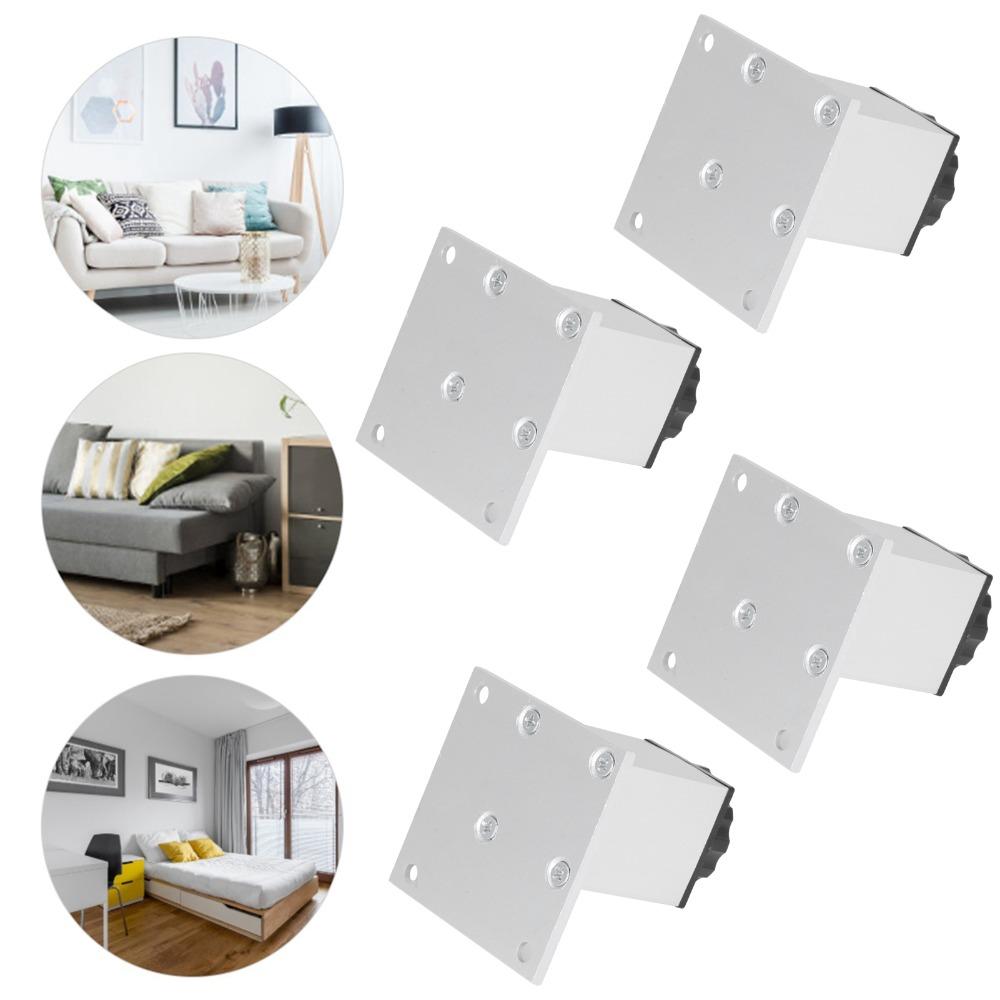 4pcs Wearresistant Aluminium Alloy Furniture Leg Adjustable Square Sofa Leg Silver Cabinet Foot Tables