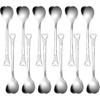 Patelai 12 Pieces Heart Shaped Spoon Stainless Steel Tea Flatware Set, 5.7 Inch Coffee Sugar Spoon Ice Cream Cake Dessert Stirring for Home,
