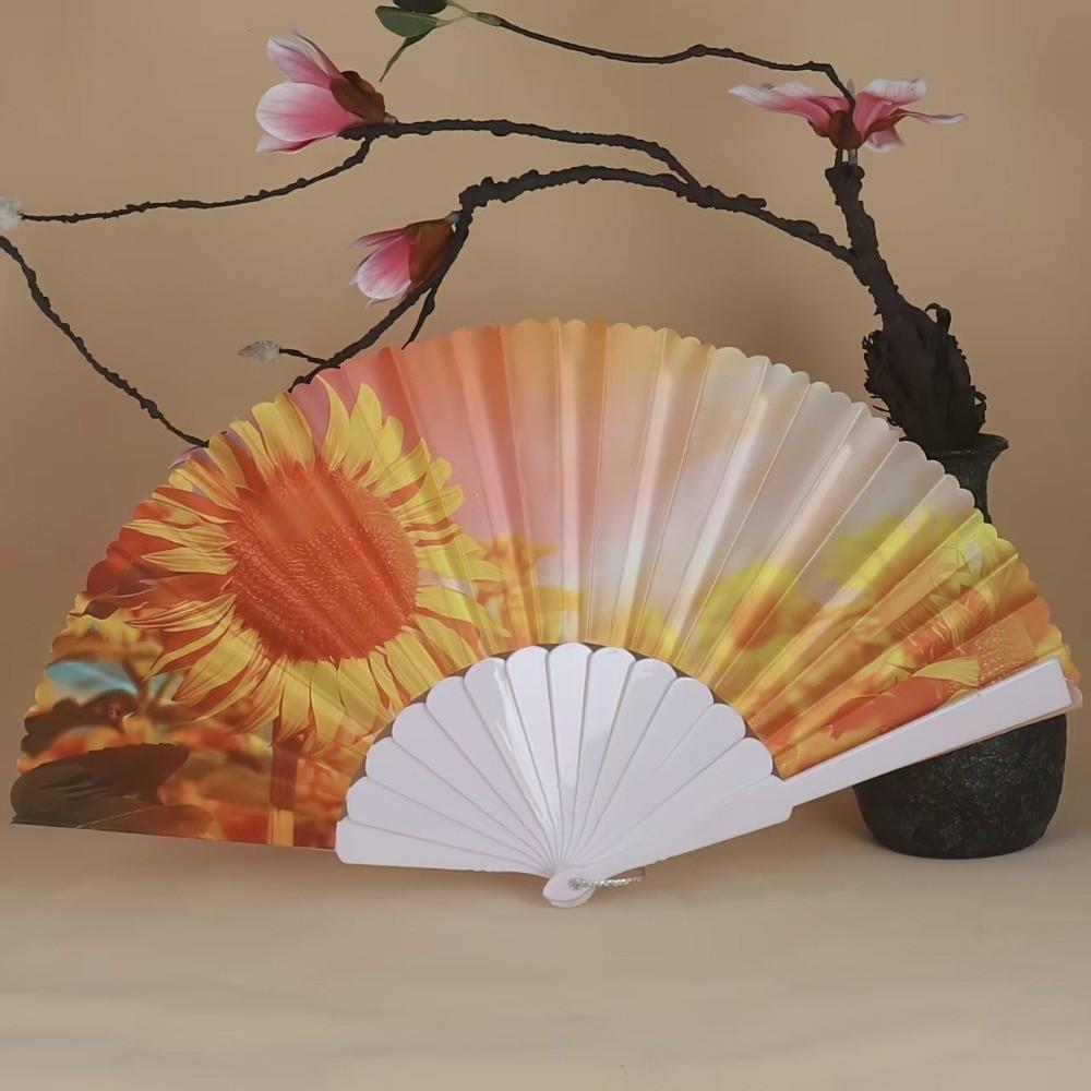 Sunflower Folding Fan Collapsible Decorative Fan Art Craft Dance Fan Party Decoration