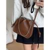 Niche design bag commuter new fashion texture pleated versatile autumn and winter shoulder messenger bag
