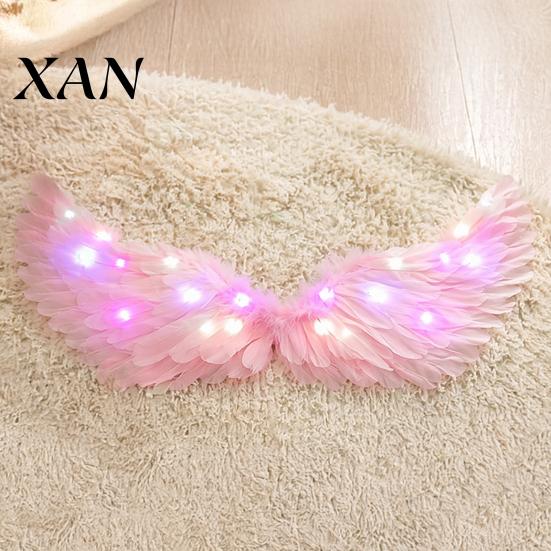 Angel Wings for Costumes LED Light Up Feather Costume Kids, Christmas Accessories Glowing Fairy Wings, Halloween Cosplay Party Performance Props