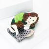 Cartoon Acrylic Rabbit Girl Brooch Personalized Creative Women'S Suit Cardigan Corsage Jewelry Pin