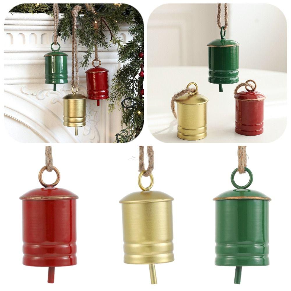 Exquisite Christmas Bell Pendant Creative Christams Cow Bells Gifts Retro Windbell Home Door Decor