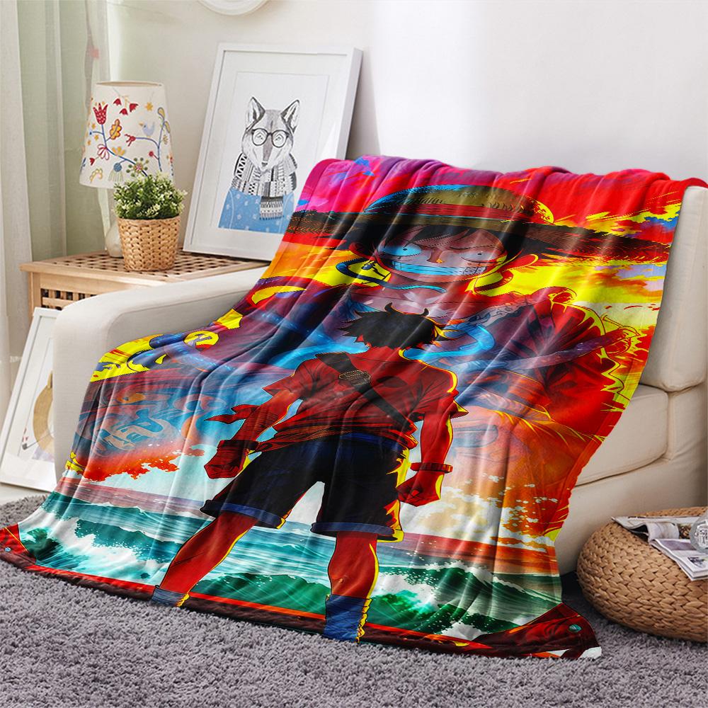 1pz Una Pezzo Monkey D Luffy Coperta in Flanella Fantasia Adatta a Tutte le Stagioni per Arredamento Casa Calore e Comfort Regali Regalo Festivo