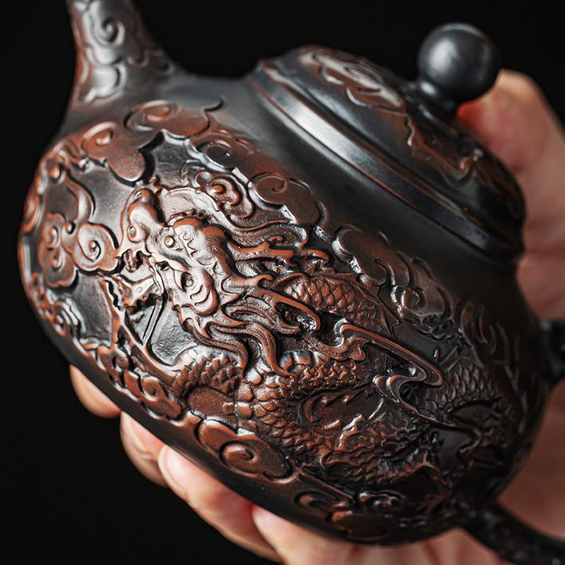 Purple Pottery Vintage Teapot Ceramic Kung Fu Teapot Single Teapot Kettle Pu'er Tea Making Device Tea Sets Chinese Tea Pot