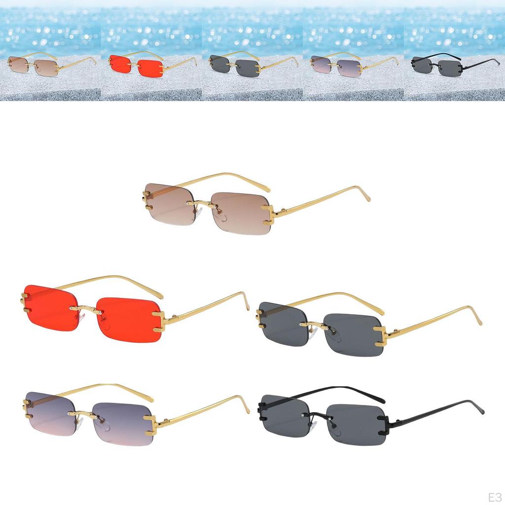 Fashion Rimless Sunglasses Decorative Transparent Eyeglasses Hip Hop Retro Style Tinted Photo Props