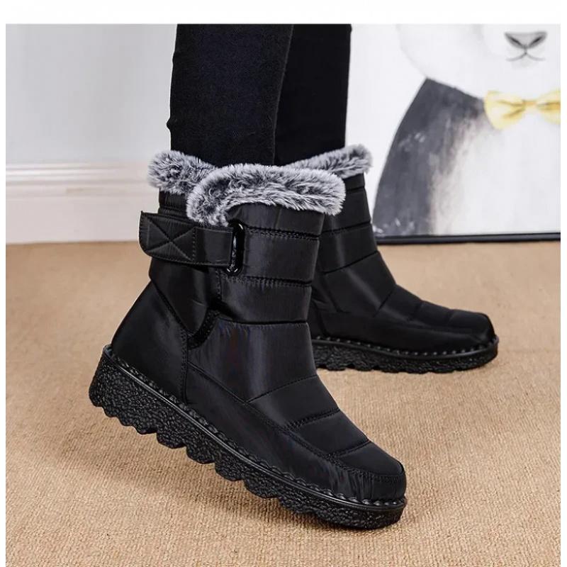 35-44 Waterproof Winter Boots For Women New Faux Fur Long Plush Snow Boots Woman Platform Ankle Boots Couples Warm Cotton Shoes