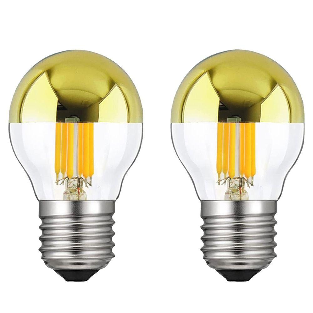 Bulbs New E27 Silver Light Ncandescent Mirror Reflection A60 Semi-plated Bulb LED Filament Bulb