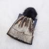 Hot Gold Silver Beanies Woolen Hat Female Autumn Winter Students Warm Woolen Knit Hat Reflective Beanies