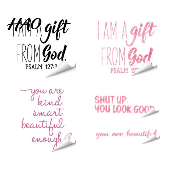Removable Glass Decor for Home Inspirational Quote Decals Mirror, Motivational Saying Affirmation Stickers, Waterproof Transparent PVC Mirror