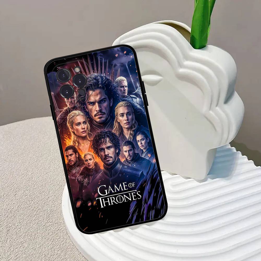 Film G-Game Of T-Thrones Phone Case Black Soft Phone Case For IPhone 16 15 14 13 11 12 17 Pro Max Mini Plus