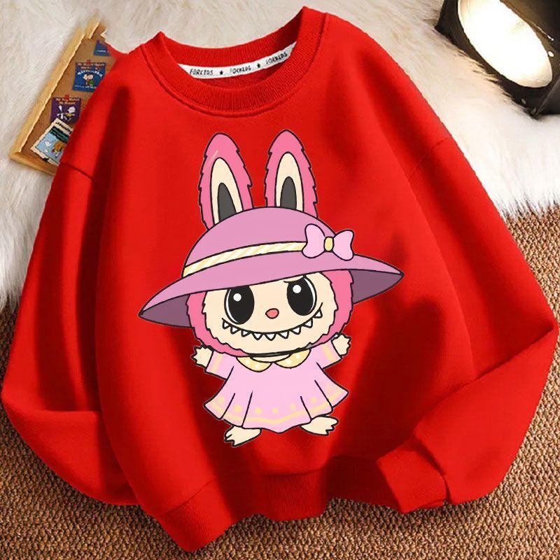 Children's Round-neck Hoodie, Long-sleeved, Fashionable and Loose Coat for Boys and Girls In Spring and Autumn