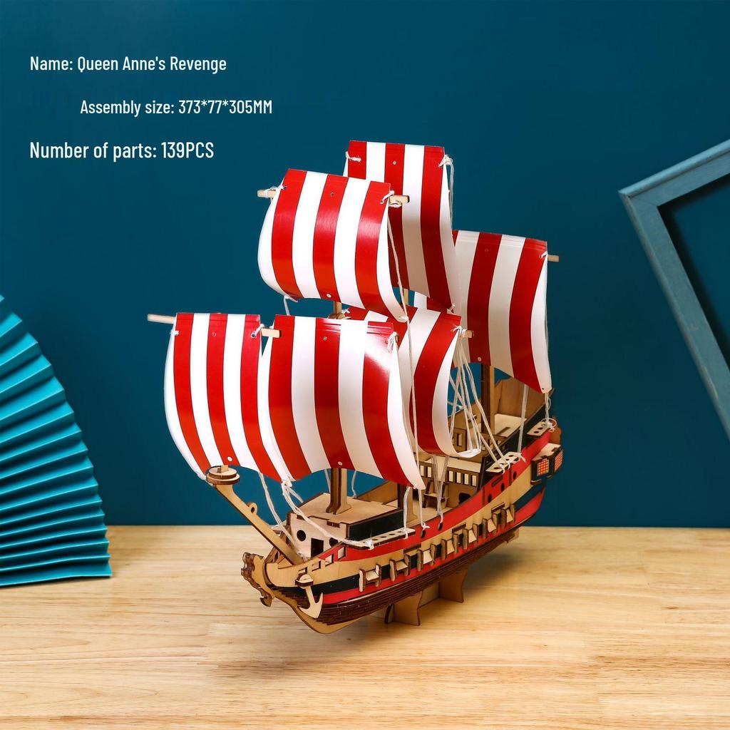 Puzzle 3D din lemn cu velier: Model Educațional DIY Făcut Manual pentru Adulți și Copii