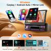 4G 64G 1Din Android Car Stereo Hodozzy Wireless Carplay Android Auto Touch Screen GPS 1 Din Audio Bluetooth Rear View AUX Dual USB Ports Carplay, &