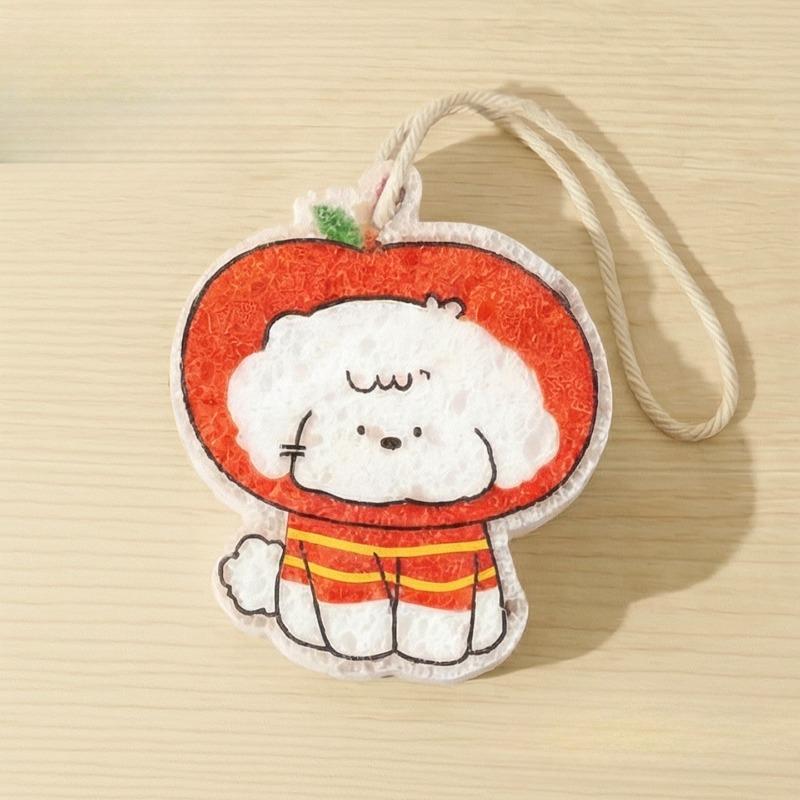 Sponge Scrubber, Cotton Compressed Dishwashing Cloth, Kitchen Dishwashing Cloth, Wood Pulp Dishwashing Cloth, Cotton Absorbent Sponge Apple s puppy