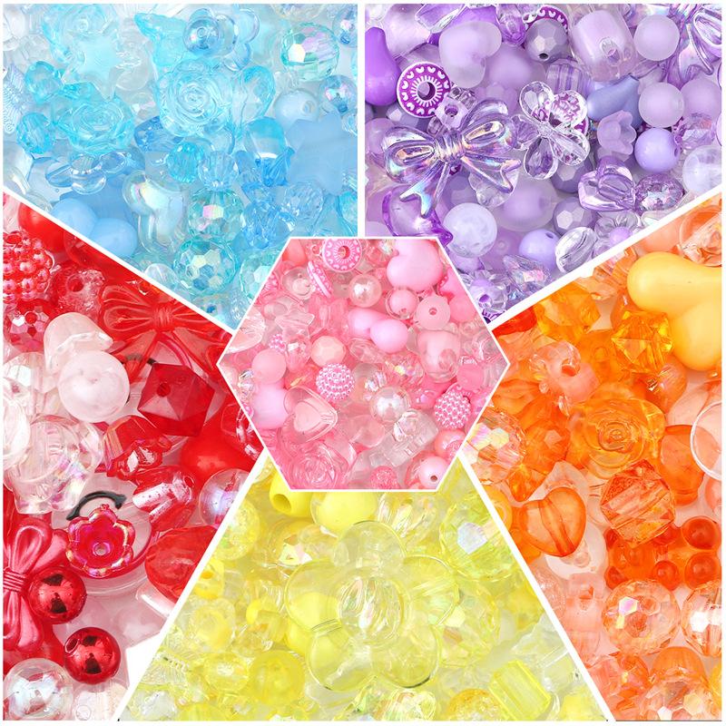 New Mixing Vintage Baroque Acrylic Beads Style Spring Color For Children DIY Handmade Bracelet Jewelry Making Accessories