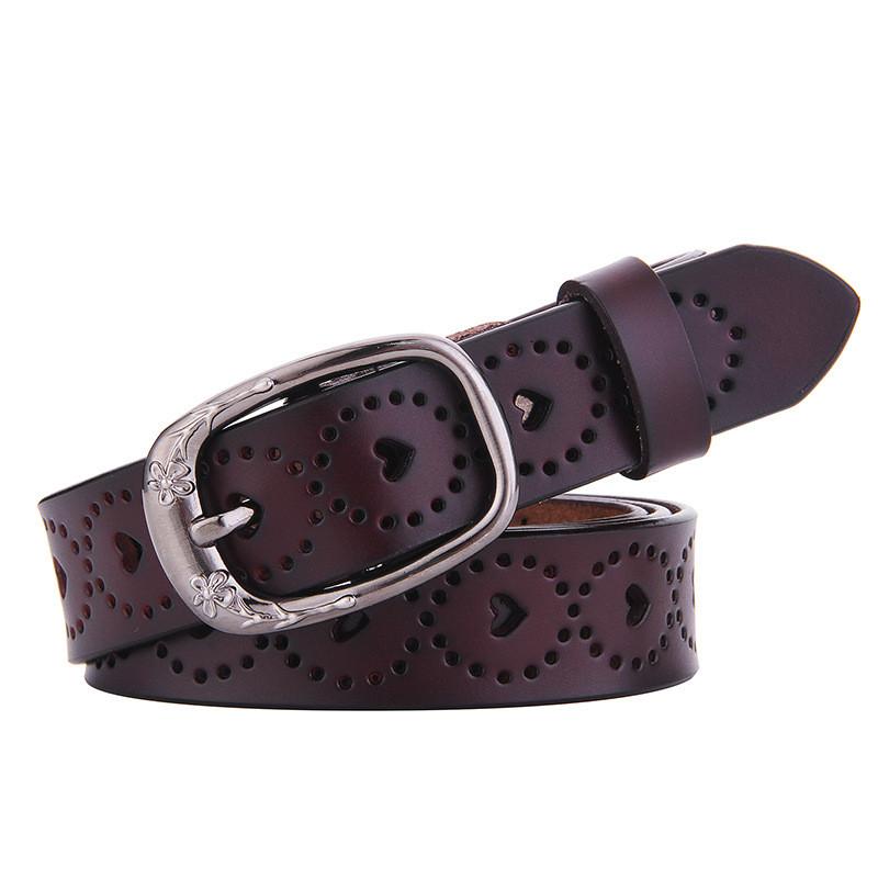 Classic Genuine Leather Womens Belt With Pin Closure For Office And Leisure