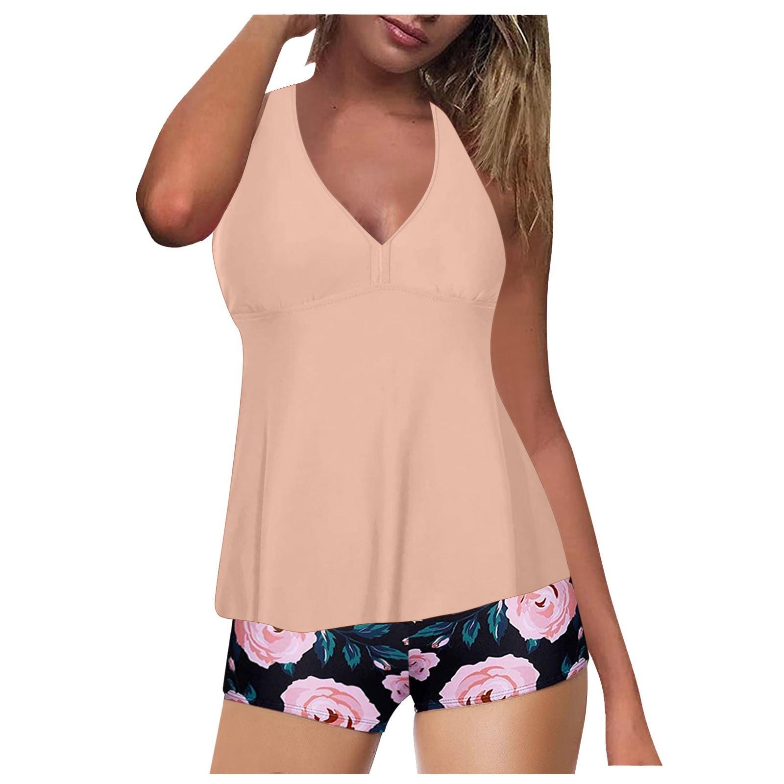 

Женский купальник из двух частей с высокой талией и высоким воротником S