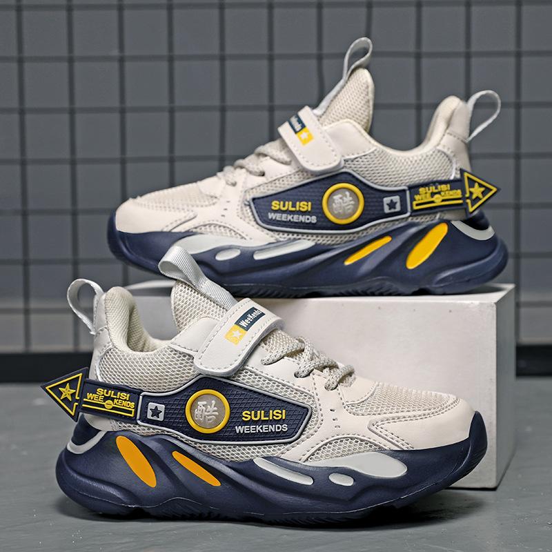 2025 autumn new classmates men's casual children's sports shoes medium and older children's mesh shoes soft-soled running shoes