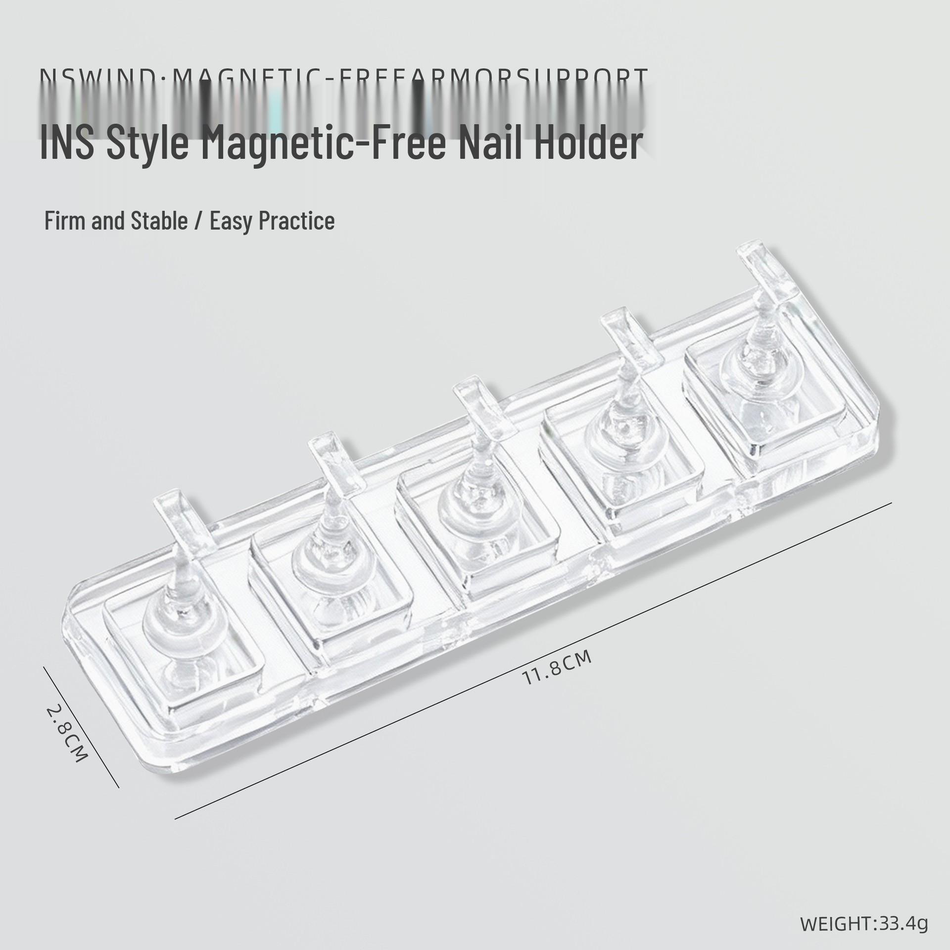 

Non-Magnetic Acrylic Nail Art Practice Finger Holder with Heightened Absorbent Base Five-piece set (OPP bag)