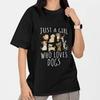 Just A Girl Who Loves Dogs T Shirt Funny Dog Lover Cute Puppy Tee Women