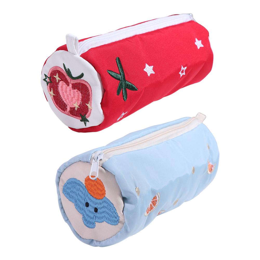 

Tomato Embroidery Pen Case Pillow Shape Makeup Lipstick Bag Desk Storage Bag School Office Supply синій